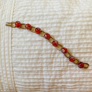 Silver bracelet with amber size 7.5